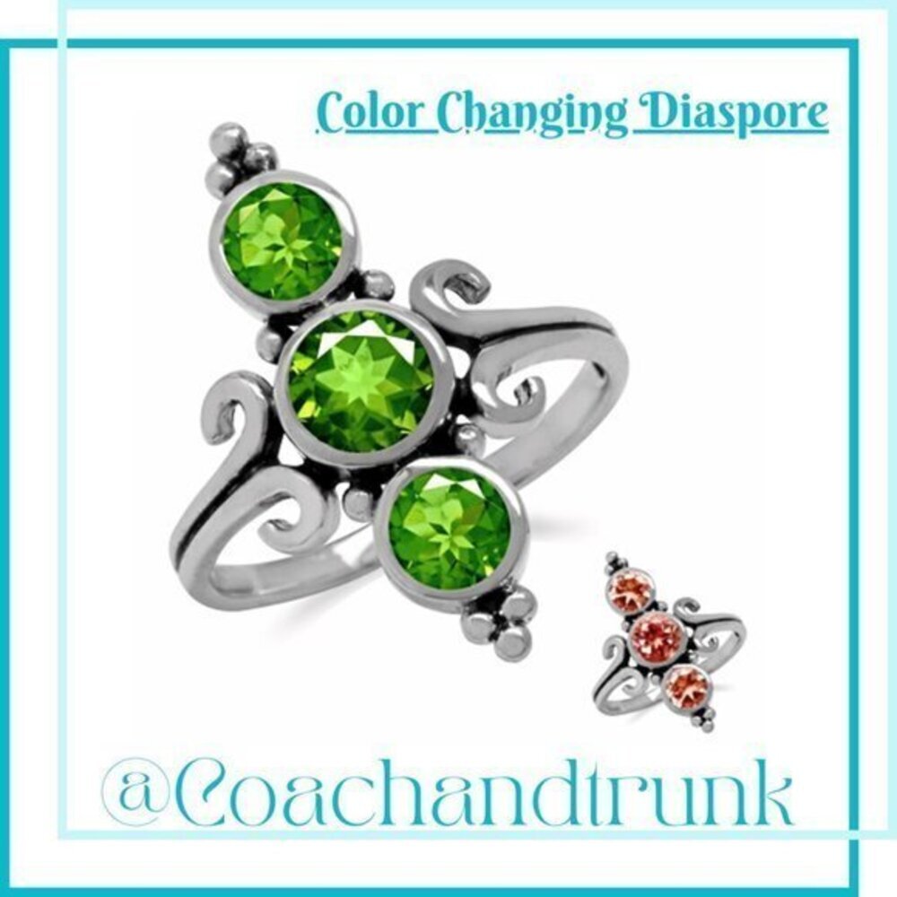 Genuine 3 Diaspore Stones Color Changes In Light 925 Sterling Balinese Style NWT